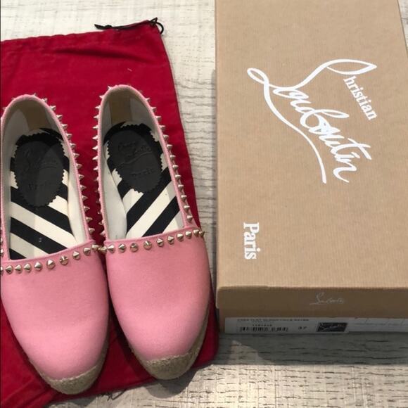 #Christian Louboutin Pink Espadrilles Size 37 - Picture 1 of 7